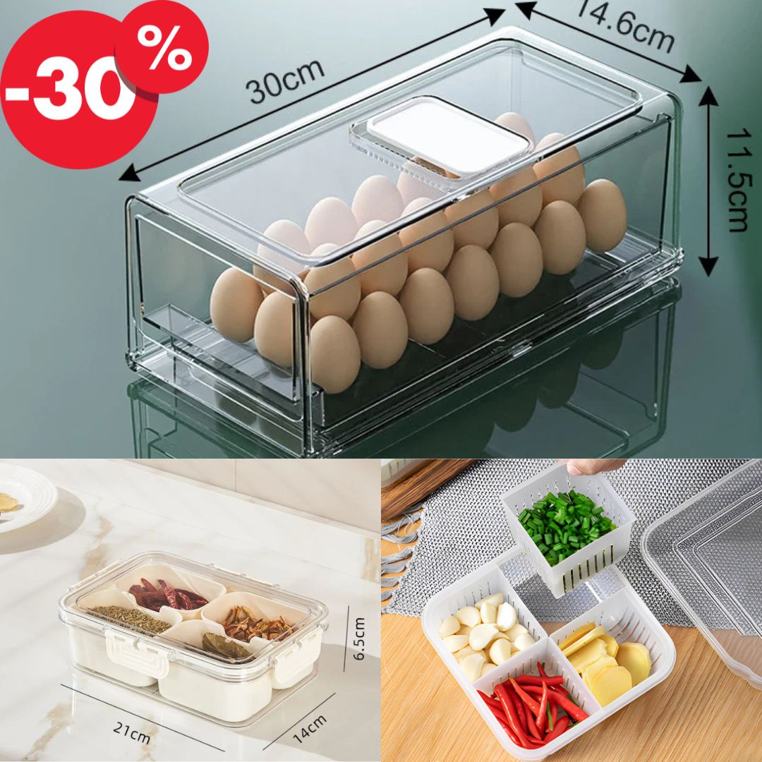 Promo fin d'année- Pack rangement frigo (lot de 3)